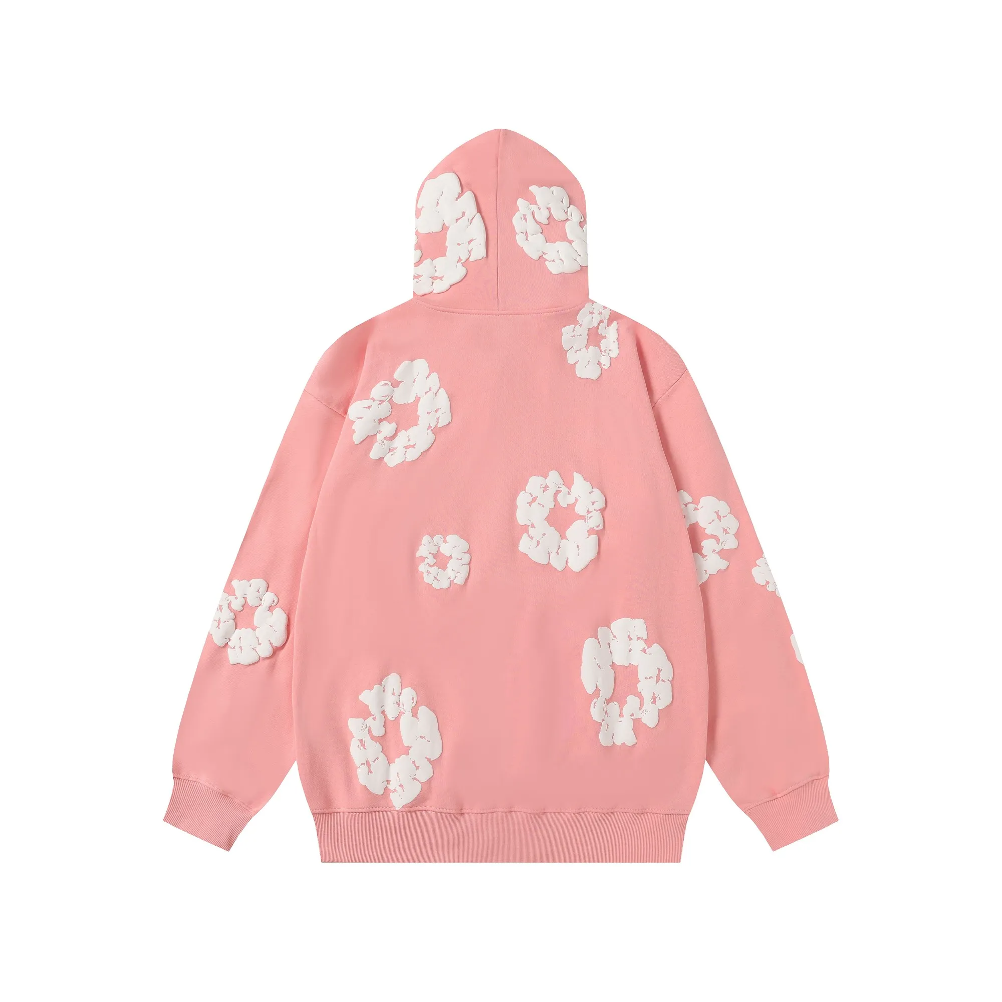 16 colors DENIM TEARS Kapok European and American trendy brand high-quality foam printed hooded sweatshirt jacket. Terry fabric weighs 380 grams. Threads are customized and dyed in the same color. Color Black Gray Blue Green Royal Blue Purple Red Orange Colorful Blue Pink White Sky Blue Brown Carbon Gray Black Gray White White Size S-XL